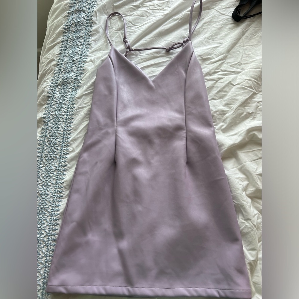 Sundays purple leather dress